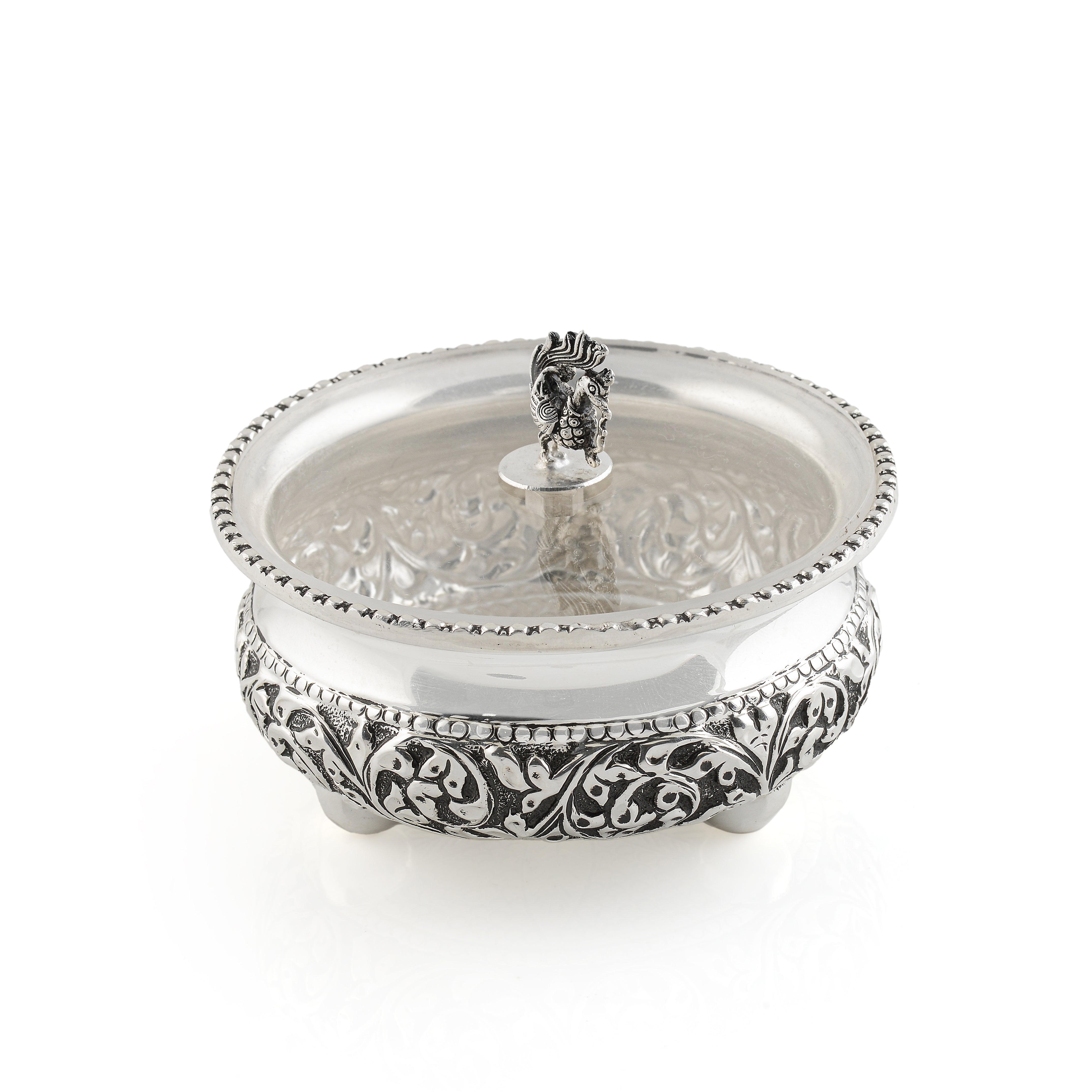 Antique Silver Prasadam Bowl - Krishna Jewellers Pearls and Gems