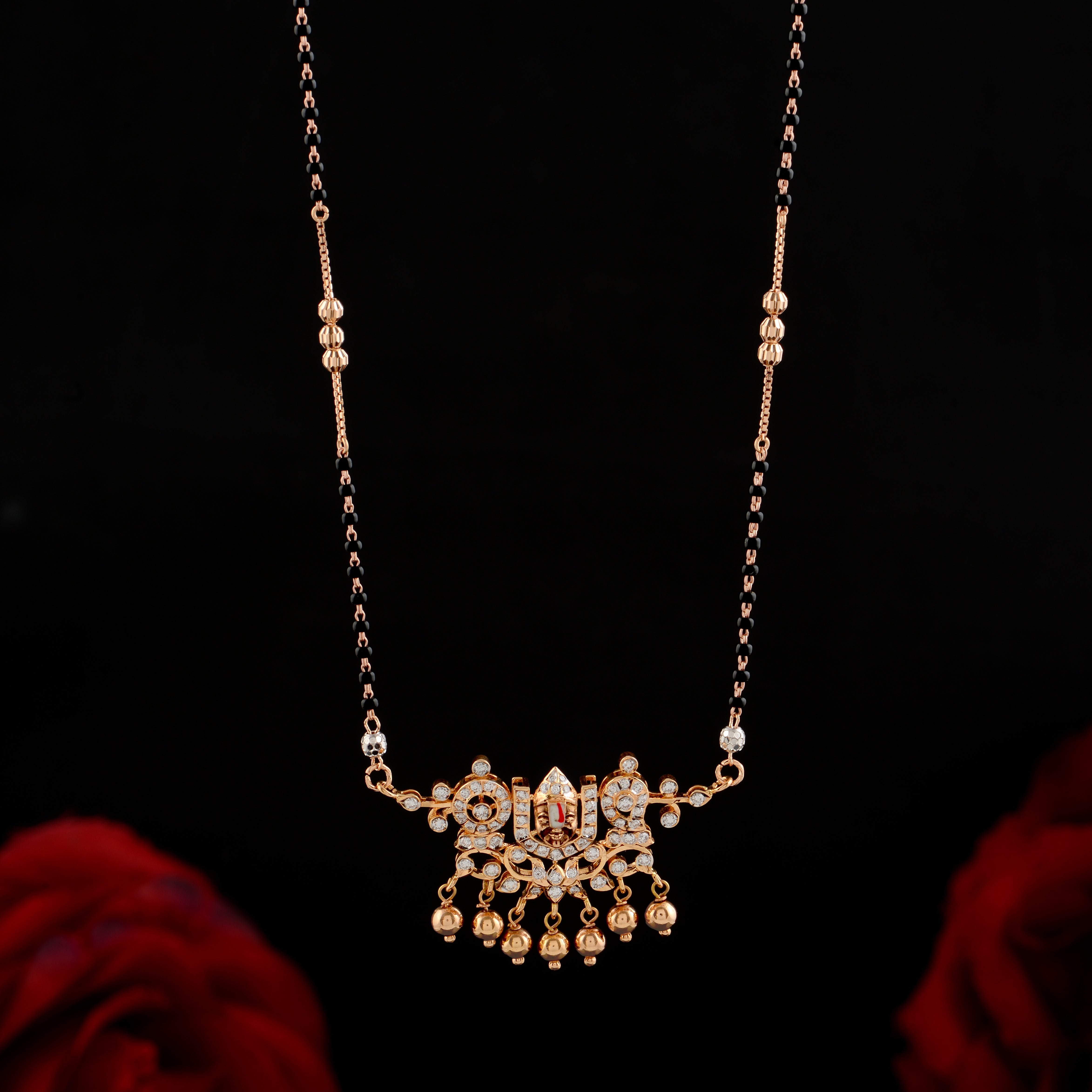 Elegant Double Hook Lord Balaji Pendant Mangalsutra