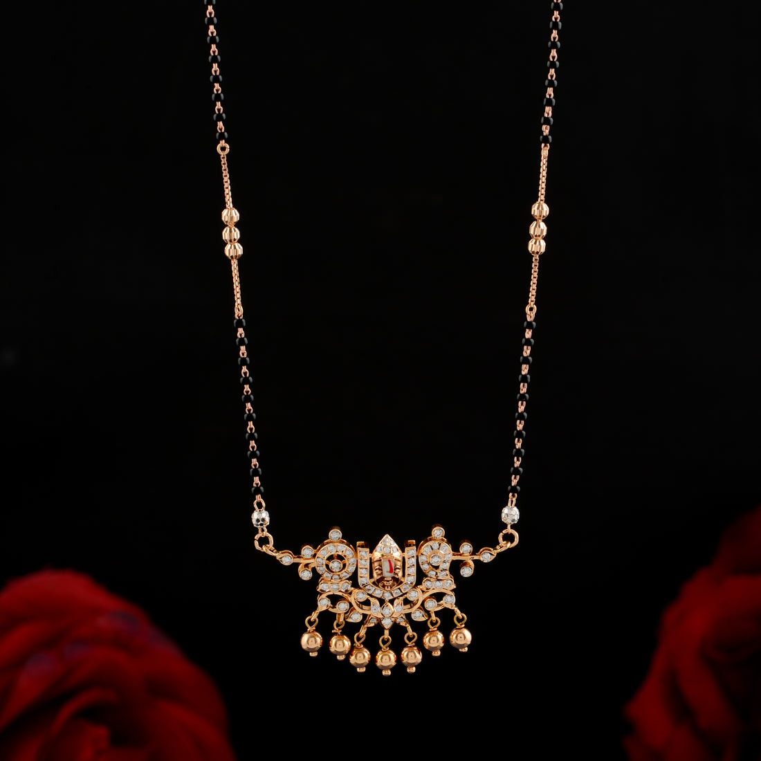 Elegant Double Hook Lord Balaji Pendant Mangalsutra