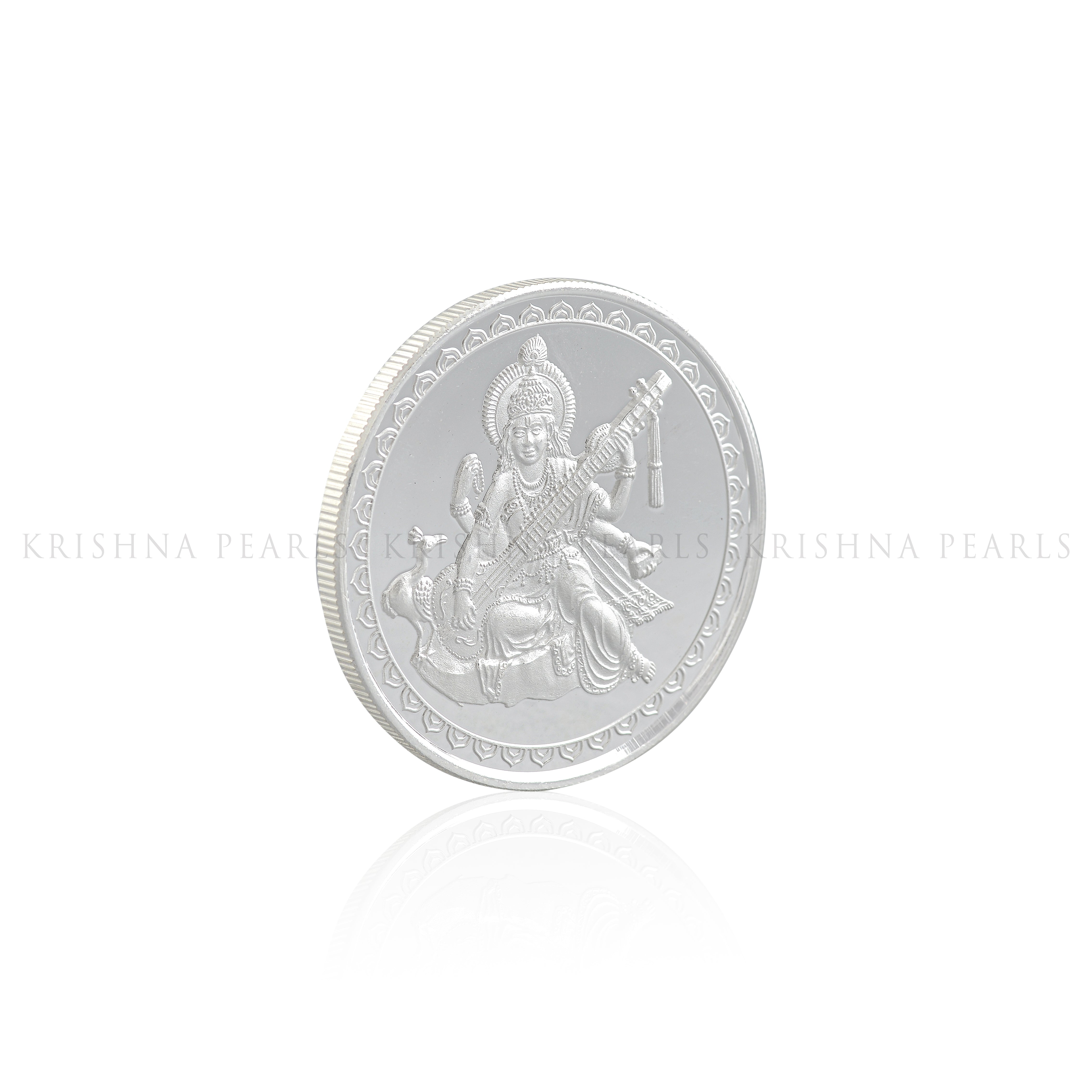 100 Gram Saraswathi Silver Coin - Krishna Jewellers Pearls and Gems