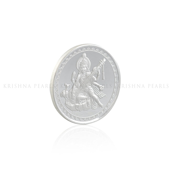 100 Gram Saraswathi Silver Coin - Krishna Jewellers Pearls and Gems