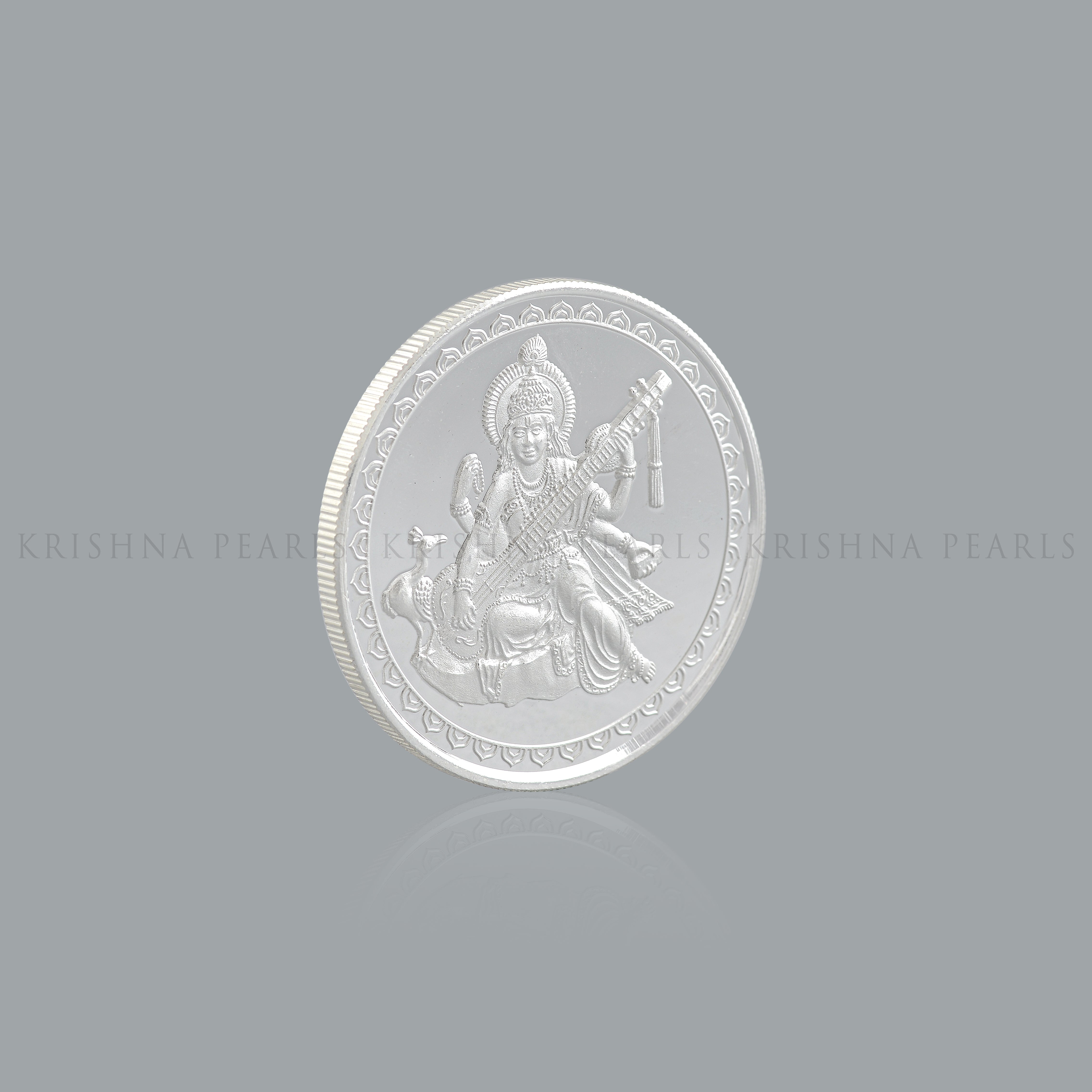 100 Gram Saraswathi Silver Coin - Krishna Jewellers Pearls and Gems