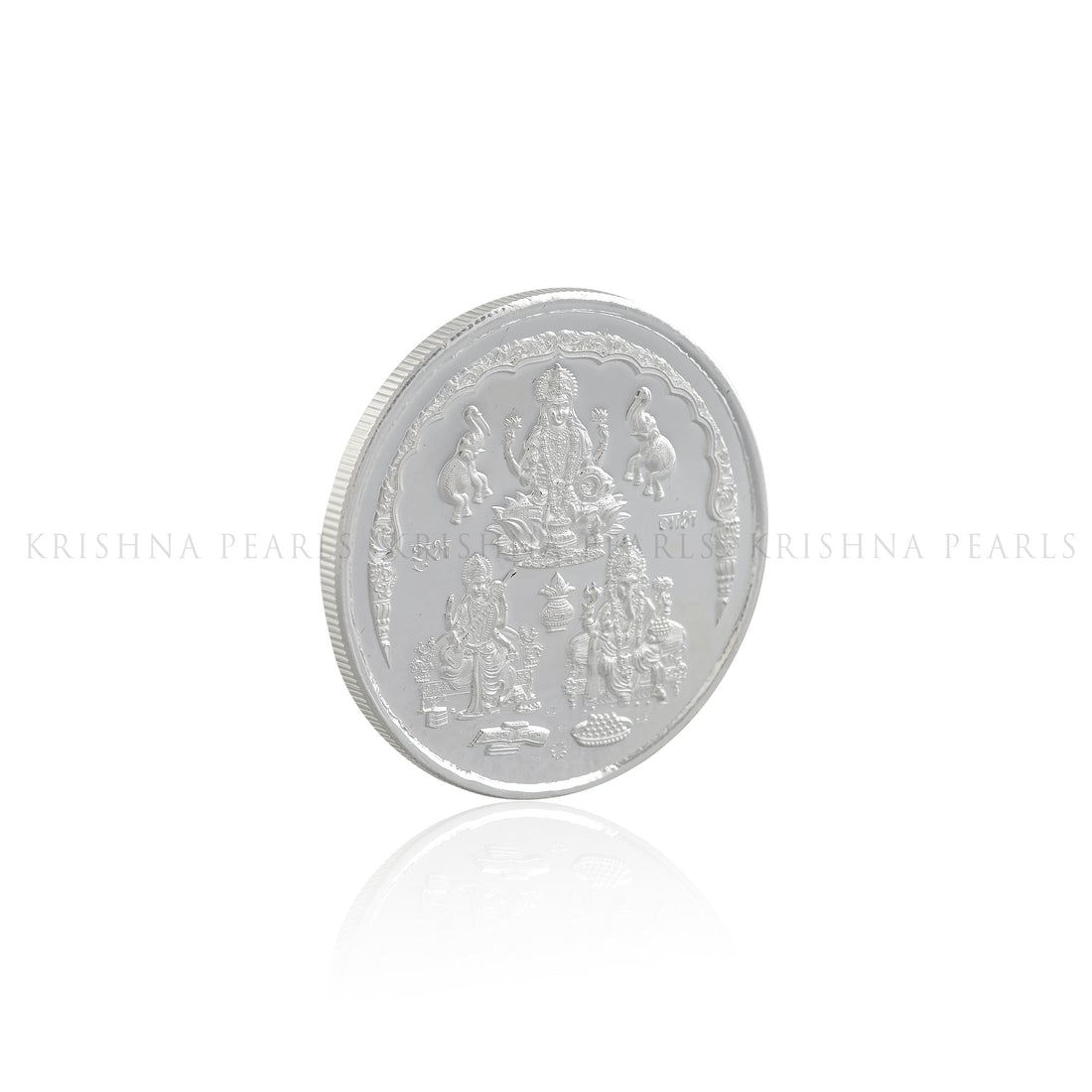 10 Gram Silver Laxmi Devi and Ganesh Motif Coin - Krishna Jewellers Pearls and Gems