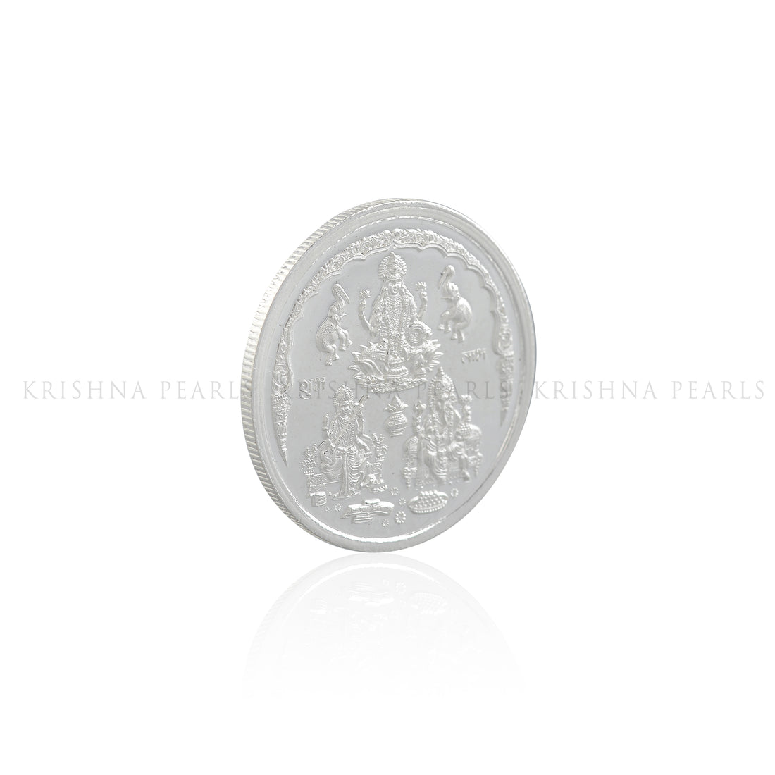 20 Grms Laxmi, Sarswathi, Ganesh Motifs Silver Coin - Krishna Jewellers Pearls and Gems
