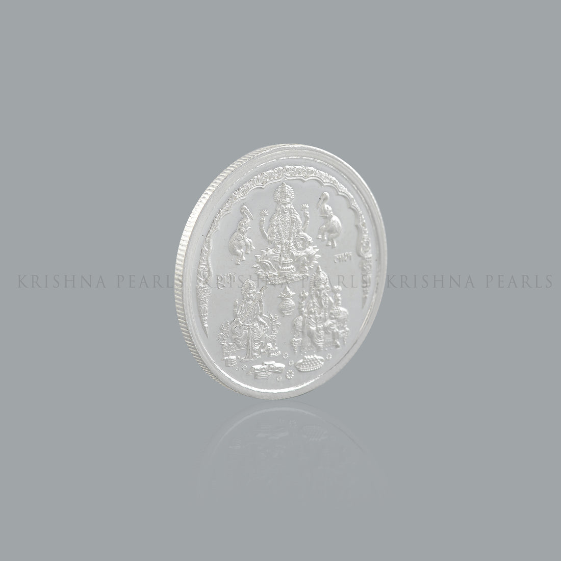 20 Grms Laxmi, Sarswathi, Ganesh Motifs Silver Coin - Krishna Jewellers Pearls and Gems