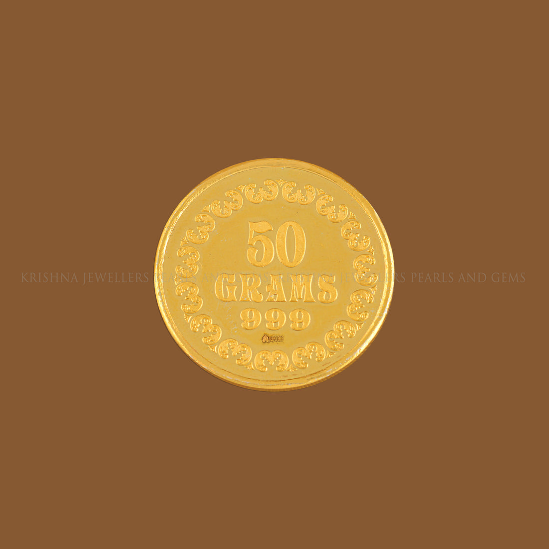 50 Gram Lotus Gold Coin 24k - Krishna Jewellers Pearls and Gems