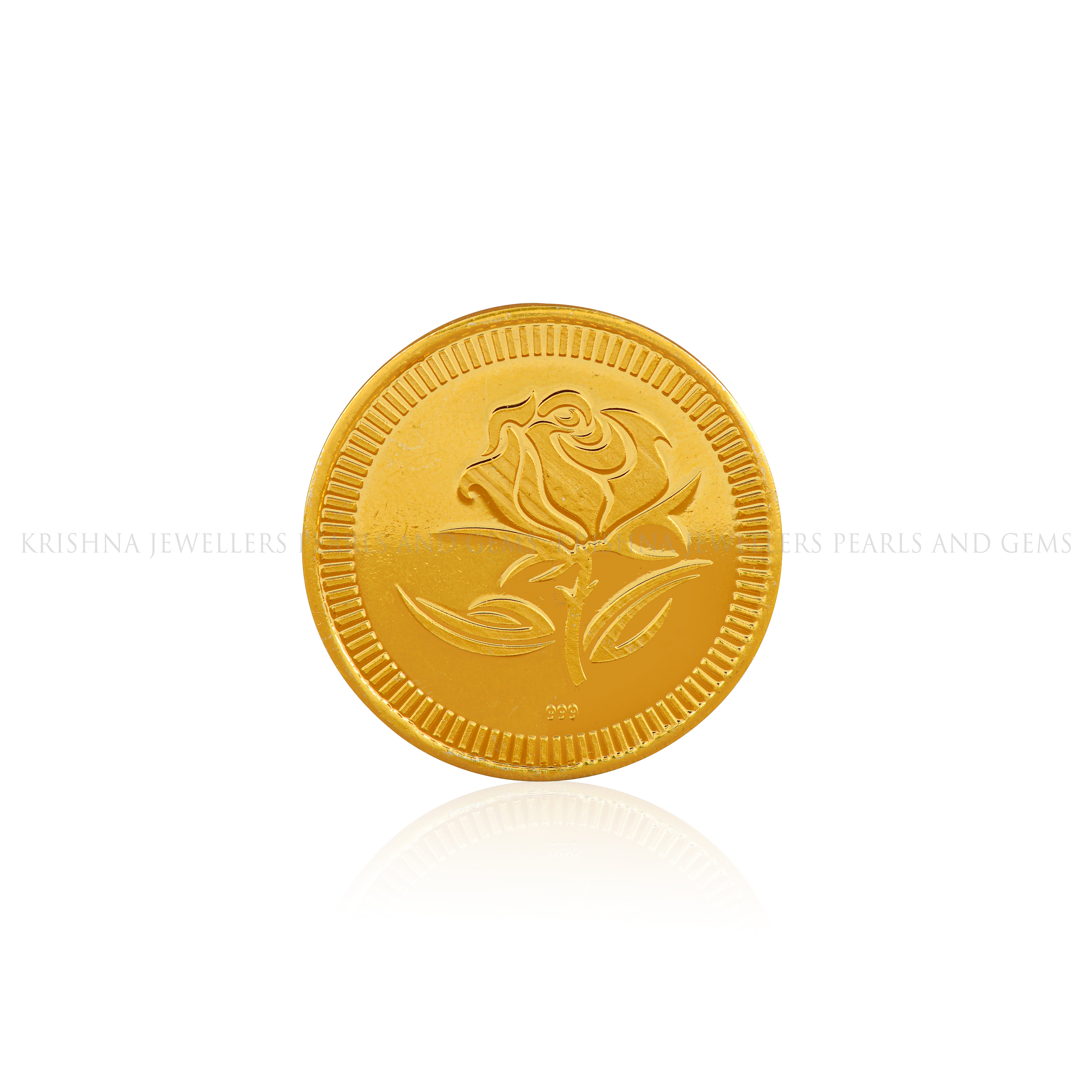50 Gram Lotus Gold Coin 24k - Krishna Jewellers Pearls and Gems
