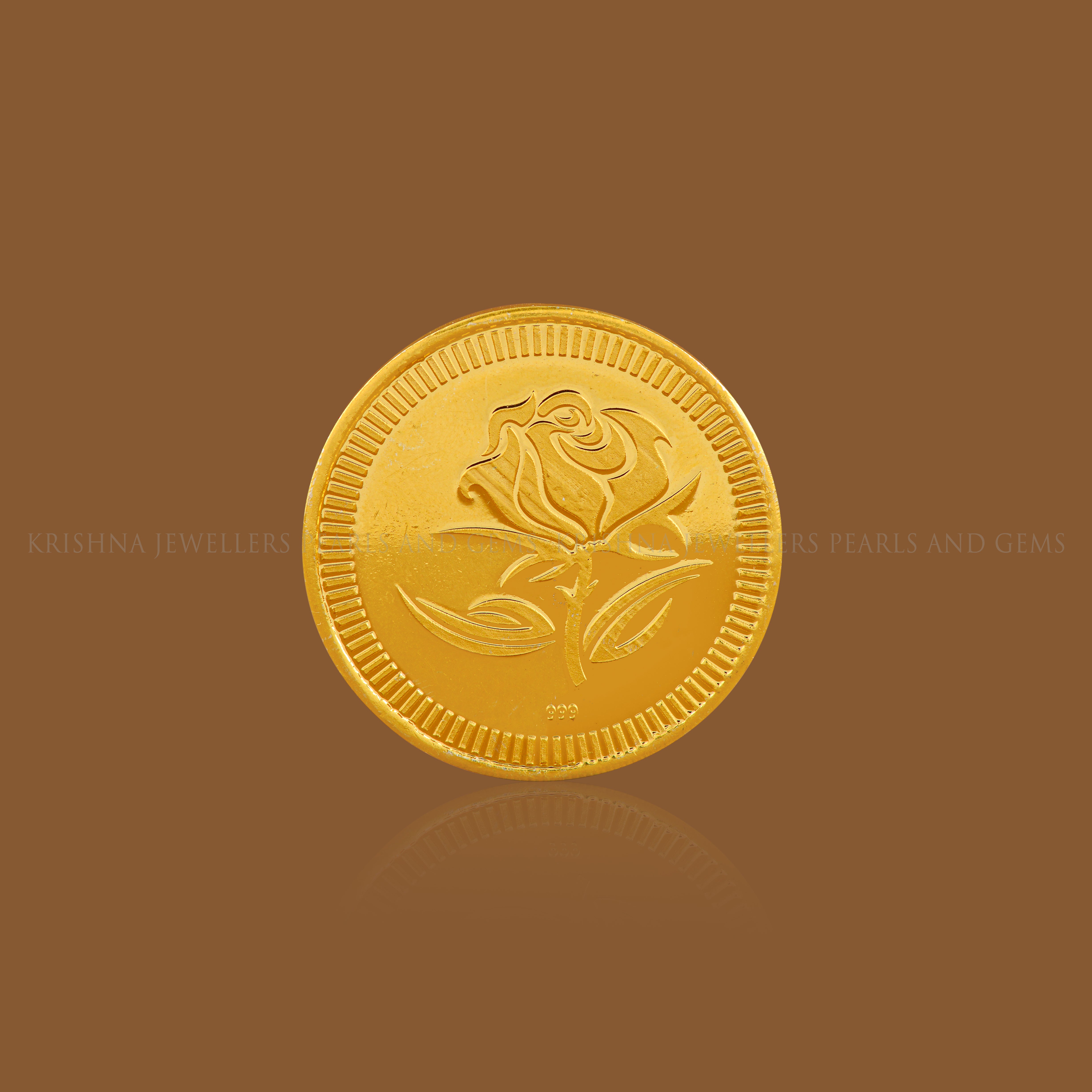 50 Gram Lotus Gold Coin 24k - Krishna Jewellers Pearls and Gems