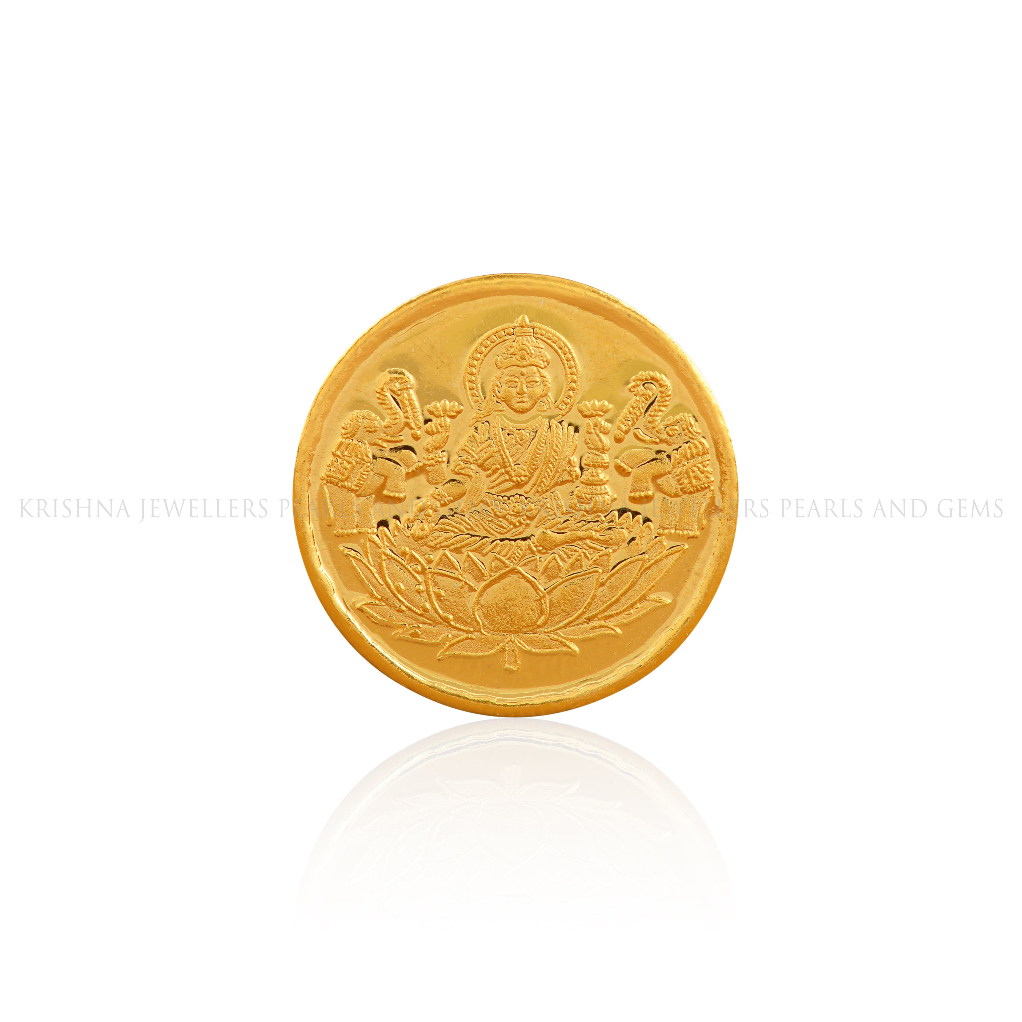 10 Grams Gold Coin 24k with Lakshmi Motif - Krishna Jewellers Pearls and Gems
