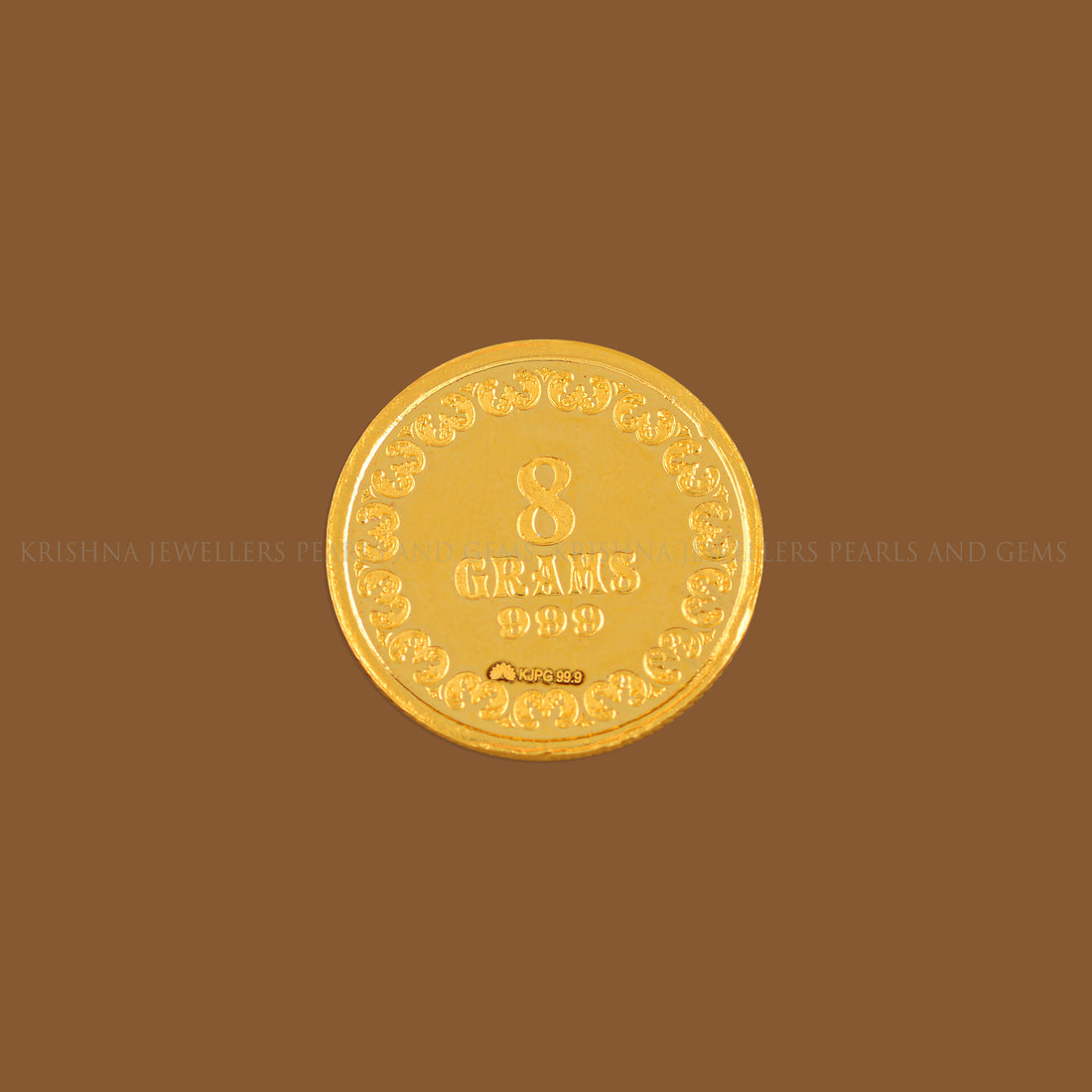 8 Gram Gold Coin 24k With Lakshmi Motif - Krishna Jewellers Pearls and Gems