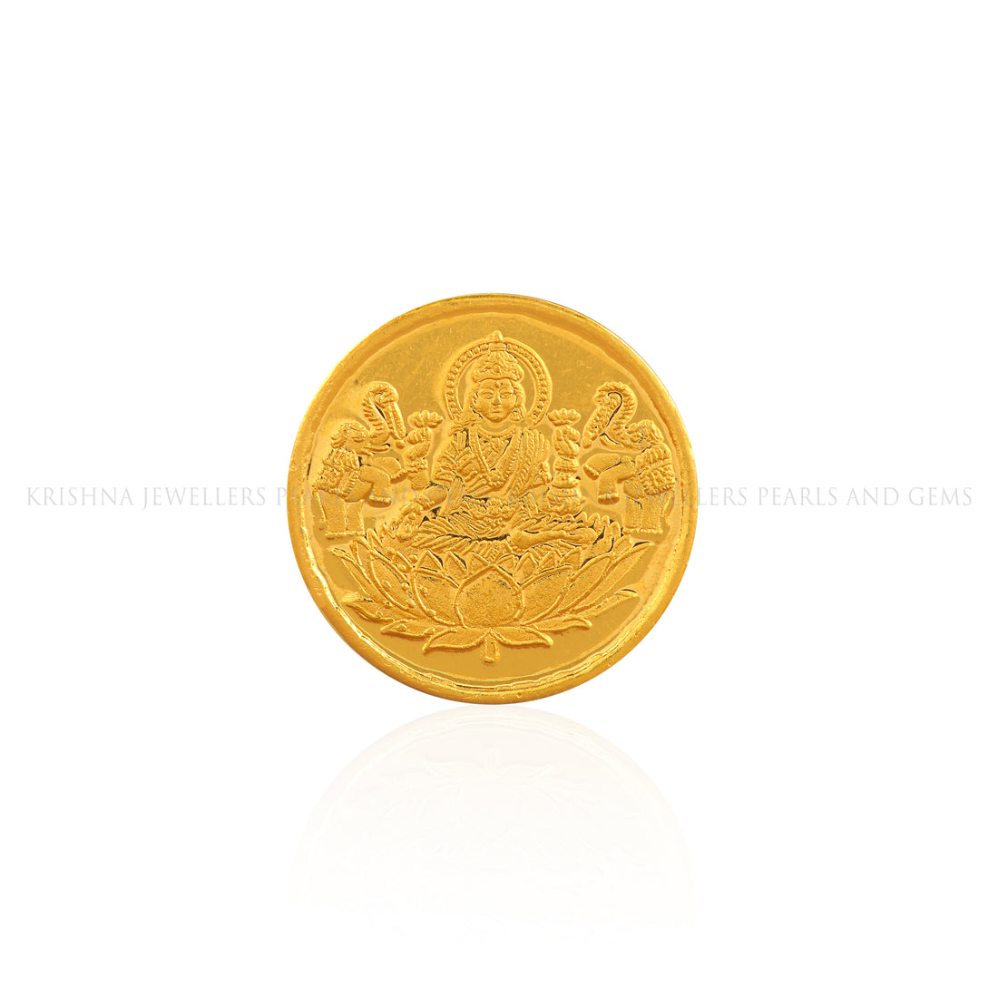 8 Gram Gold Coin 24k With Lakshmi Motif - Krishna Jewellers Pearls and Gems