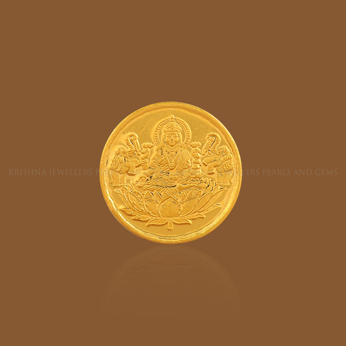 8 Gram Gold Coin 24k With Lakshmi Motif - Krishna Jewellers Pearls and Gems