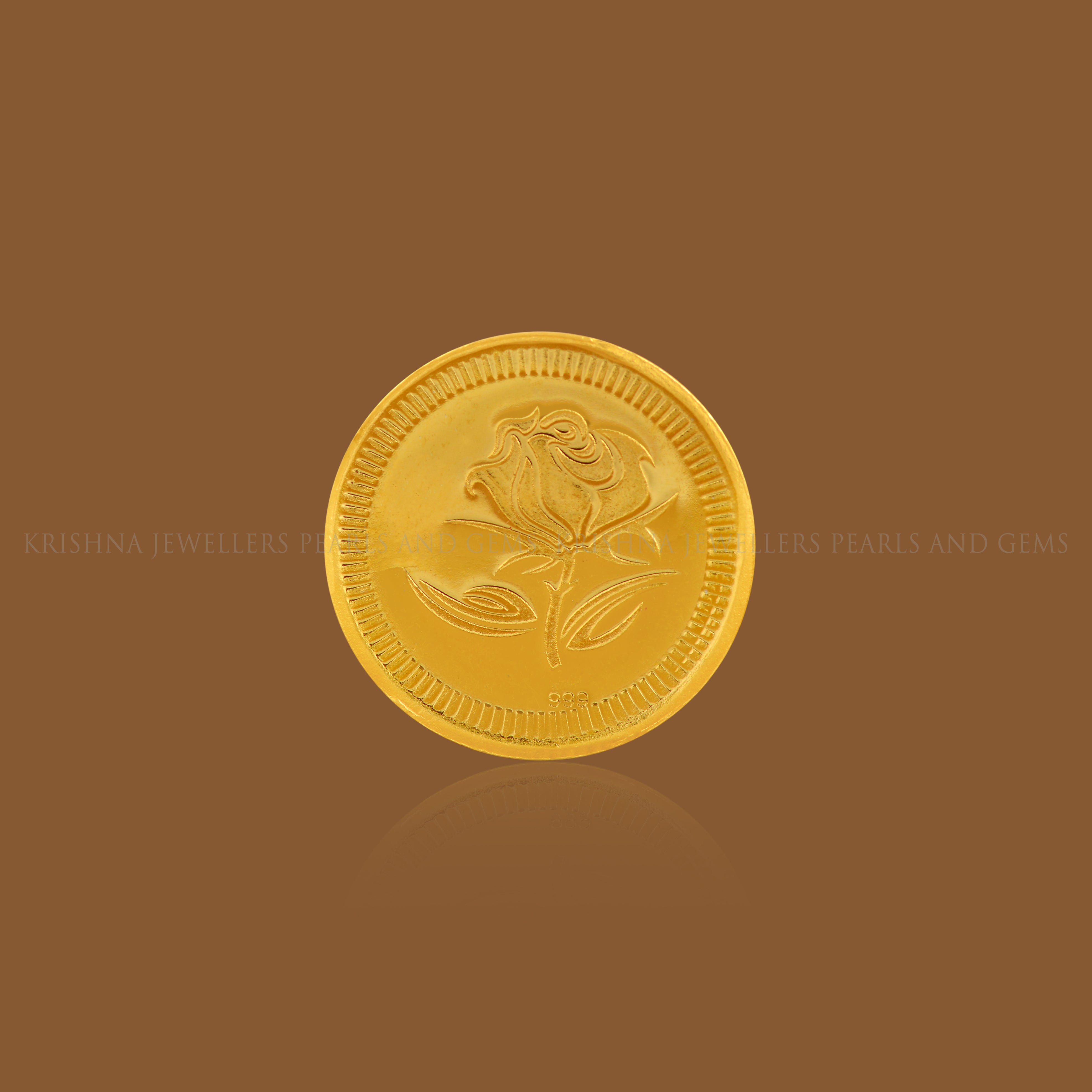 5 Gram Lotus Gold Coin 24k - Krishna Jewellers Pearls and Gems