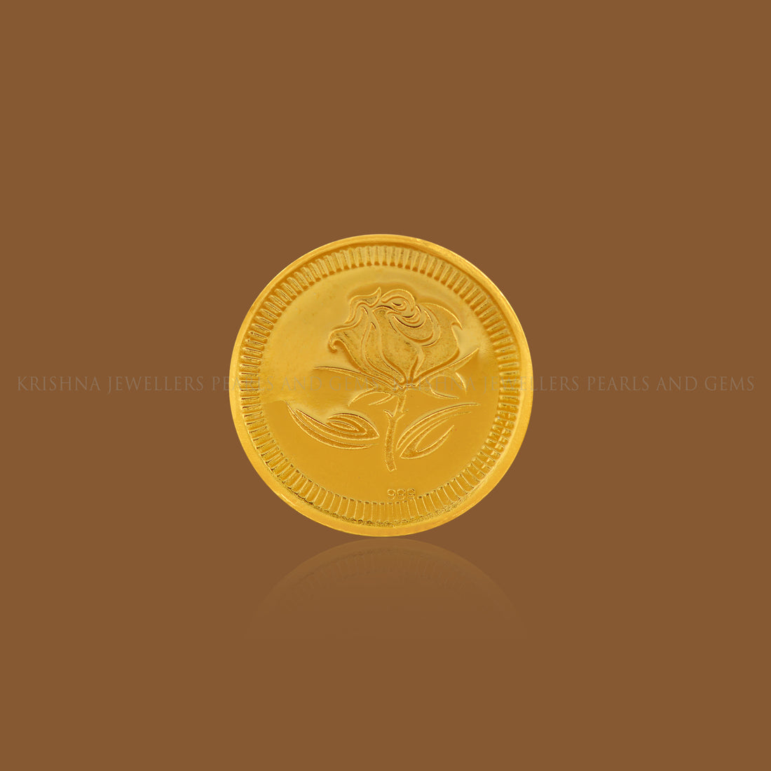 5 Gram Lotus Gold Coin 24k - Krishna Jewellers Pearls and Gems