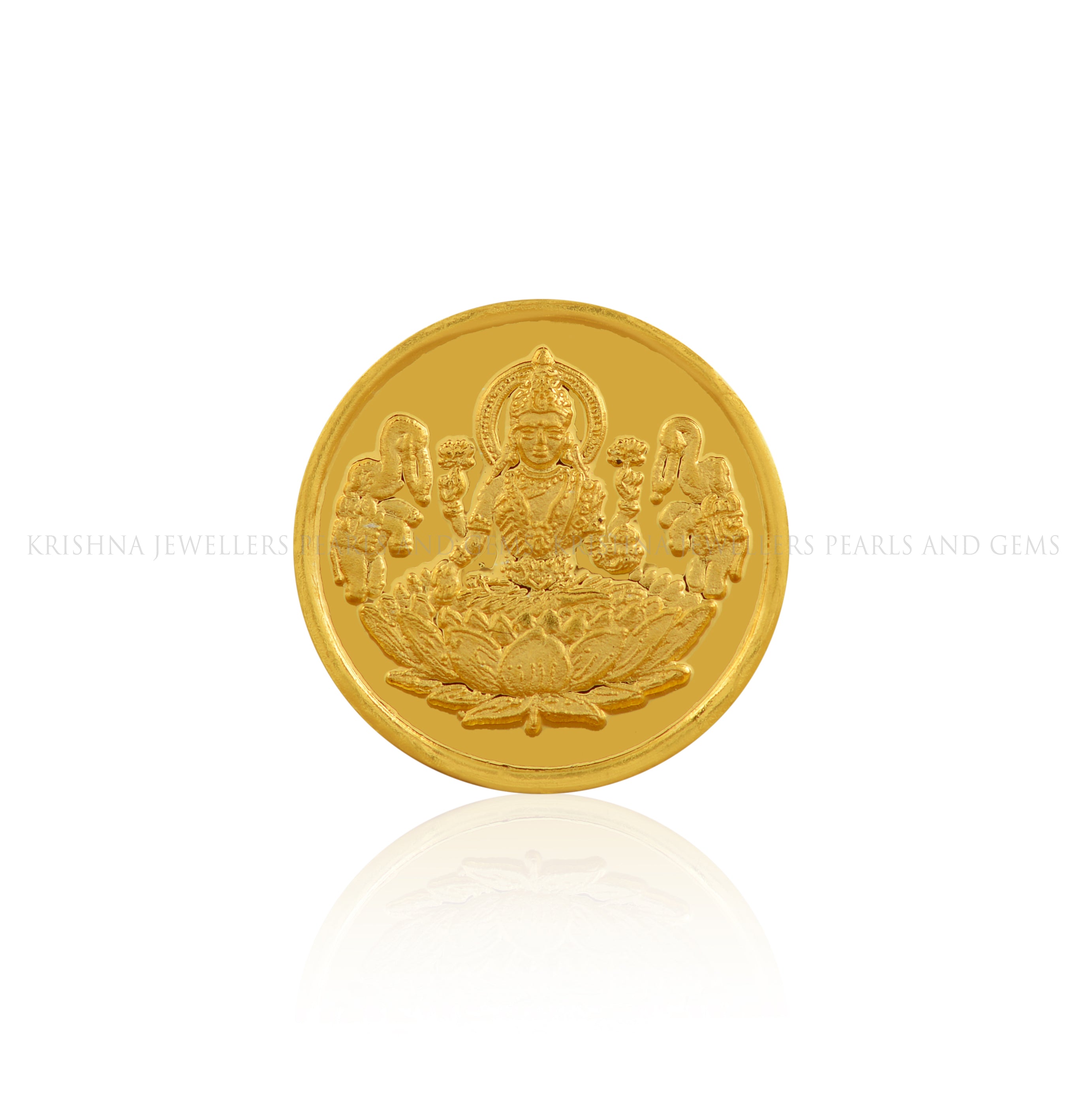 2 Gram Gold Coin With Lakshmi Motif - Krishna Jewellers Pearls and Gems