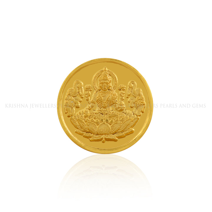2 Gram Gold Coin With Lakshmi Motif - Krishna Jewellers Pearls and Gems