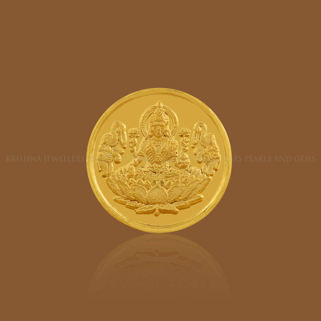 2 Gram Gold Coin With Lakshmi Motif - Krishna Jewellers Pearls and Gems