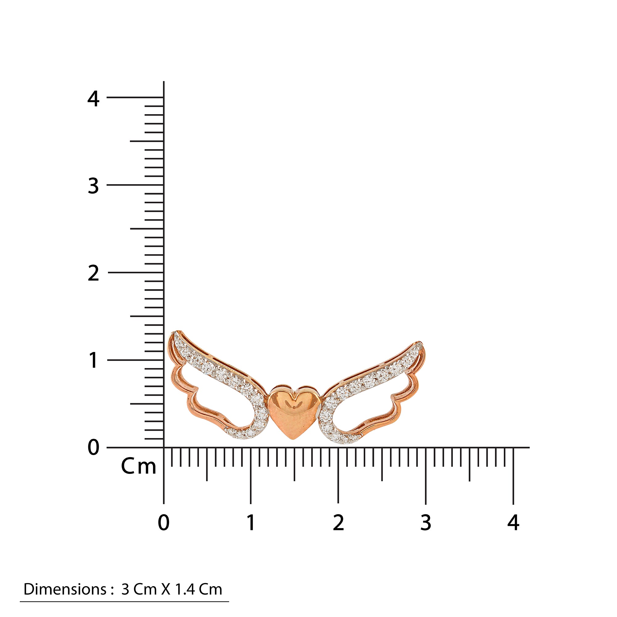 Rose Gold Chain Flying Heart Diamond Pendant - Krishna Jewellers Pearls and Gems