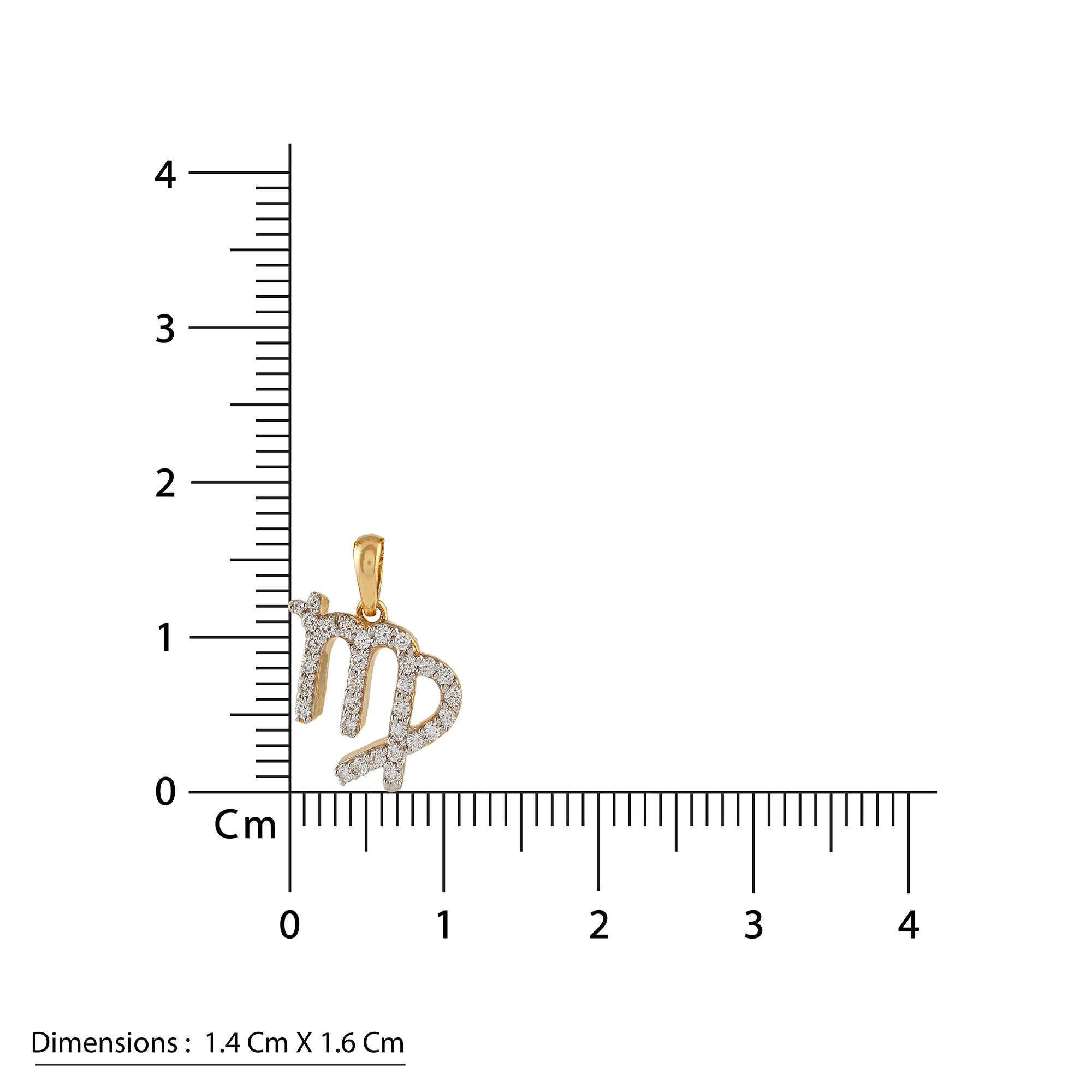 Gold Chain Virgo Zodiac Diamond Pendant - Krishna Jewellers Pearls and Gems