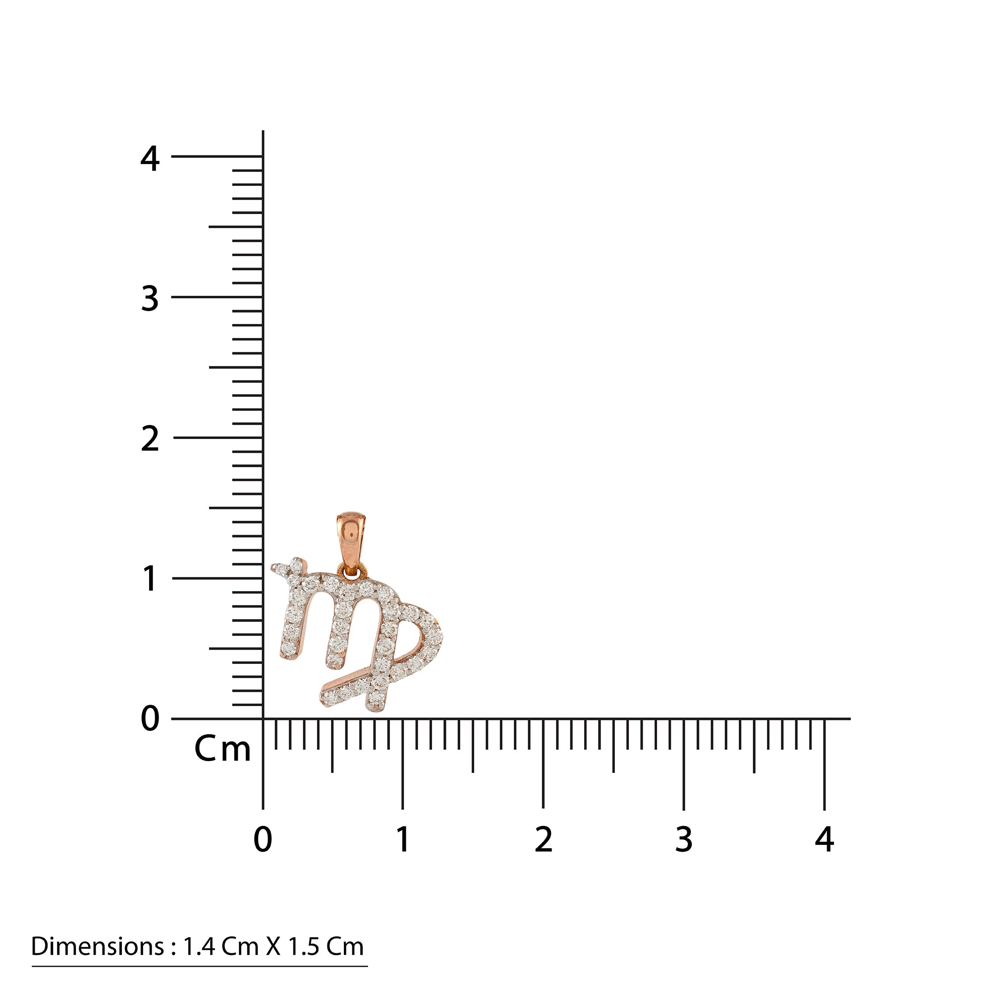 Rose Gold Chain Virgo Zodiac Diamond Pendant - Krishna Jewellers Pearls and Gems