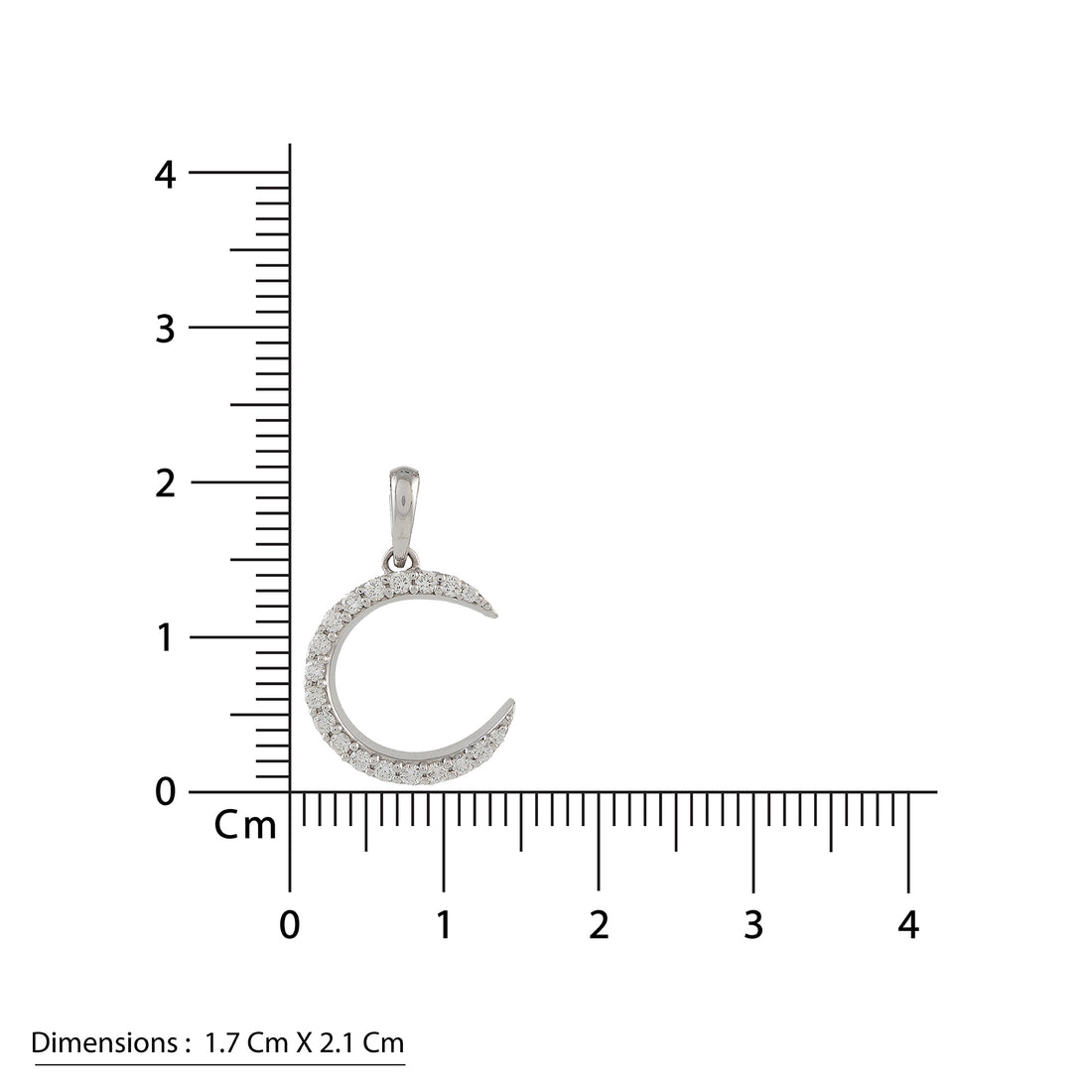 Diamond Chain Small Crescent Moon Diamond Pendant - Krishna Jewellers Pearls and Gems