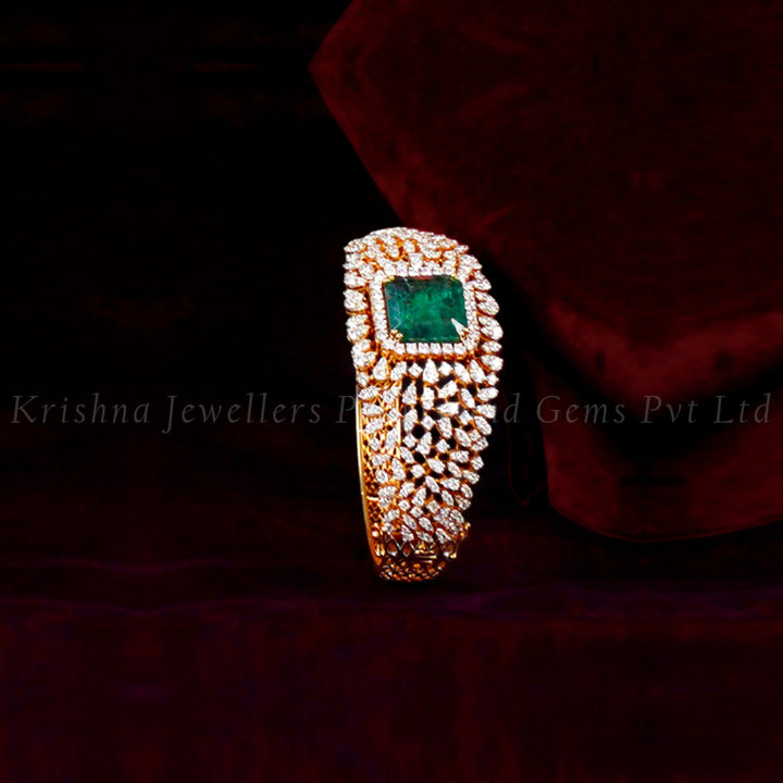 Diamond Bracelet with Leaf Design