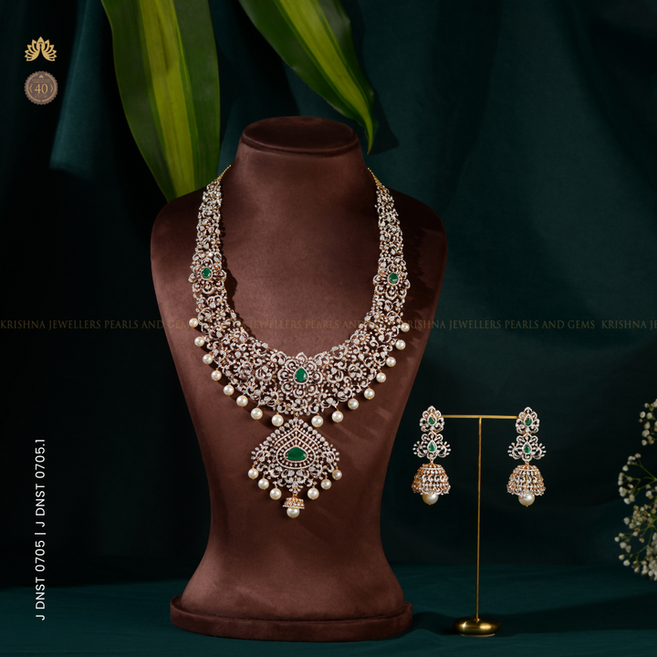 Luxury Diamond Necklace Set with Earrings