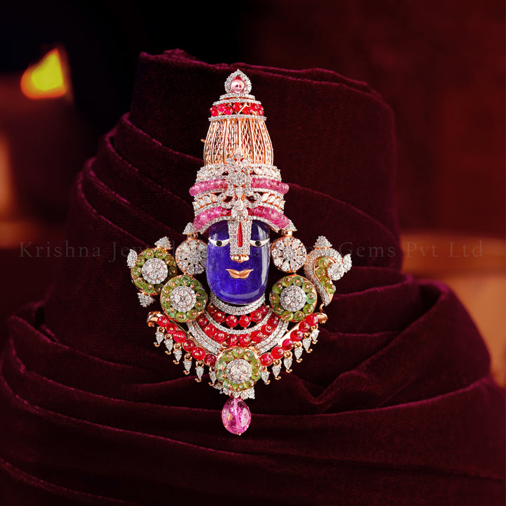 18K Diamond Balaji Pendant in Fine Craftsmanship