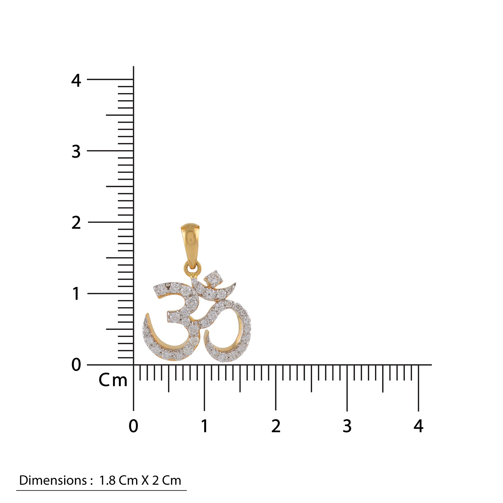 Gold Chain OM Diamond Pendant - Krishna Jewellers Pearls and Gems