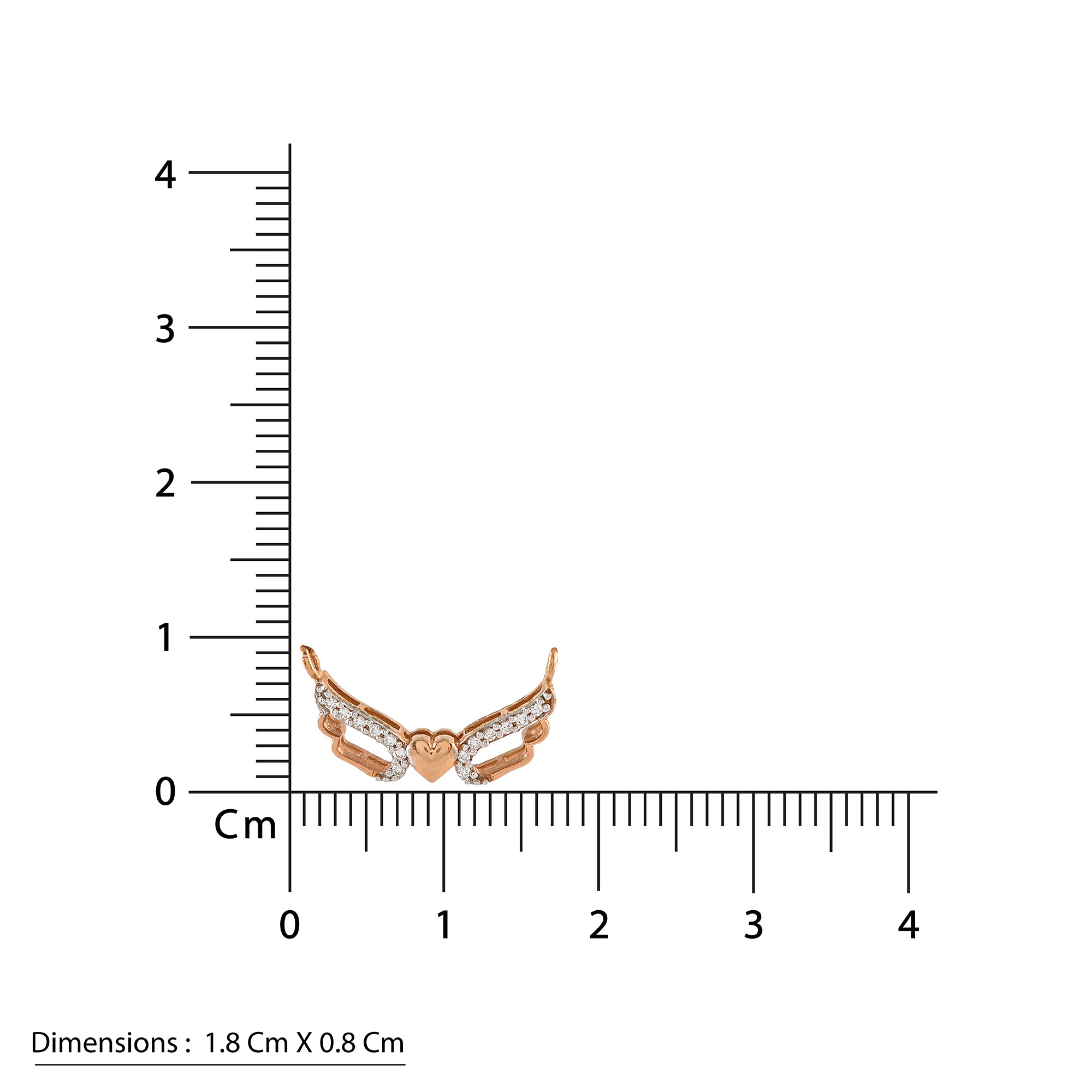 Gold Heart Wings Diamond Pendant - Krishna Jewellers Pearls and Gems