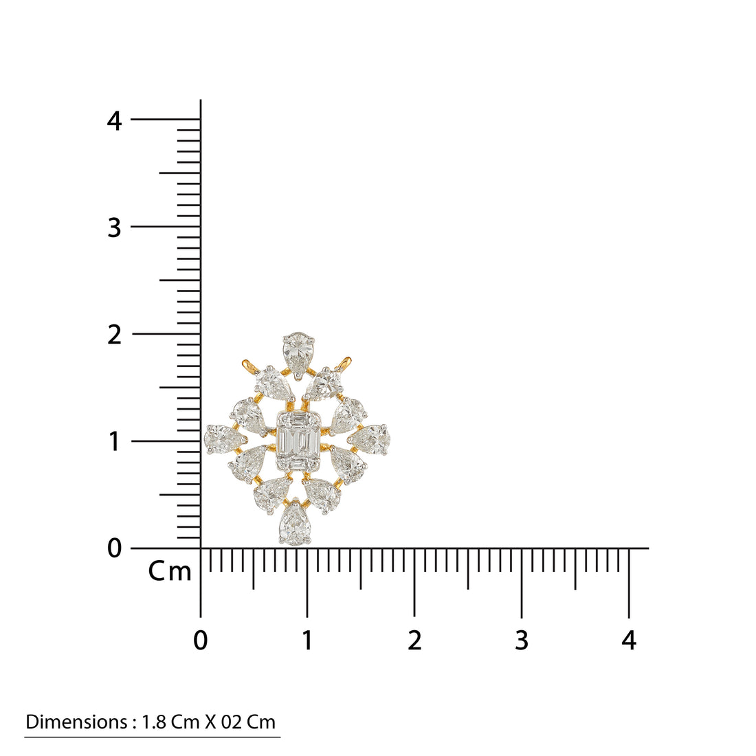 Gold Chain Sqaure Diamond Pendant - Krishna Jewellers Pearls and Gems