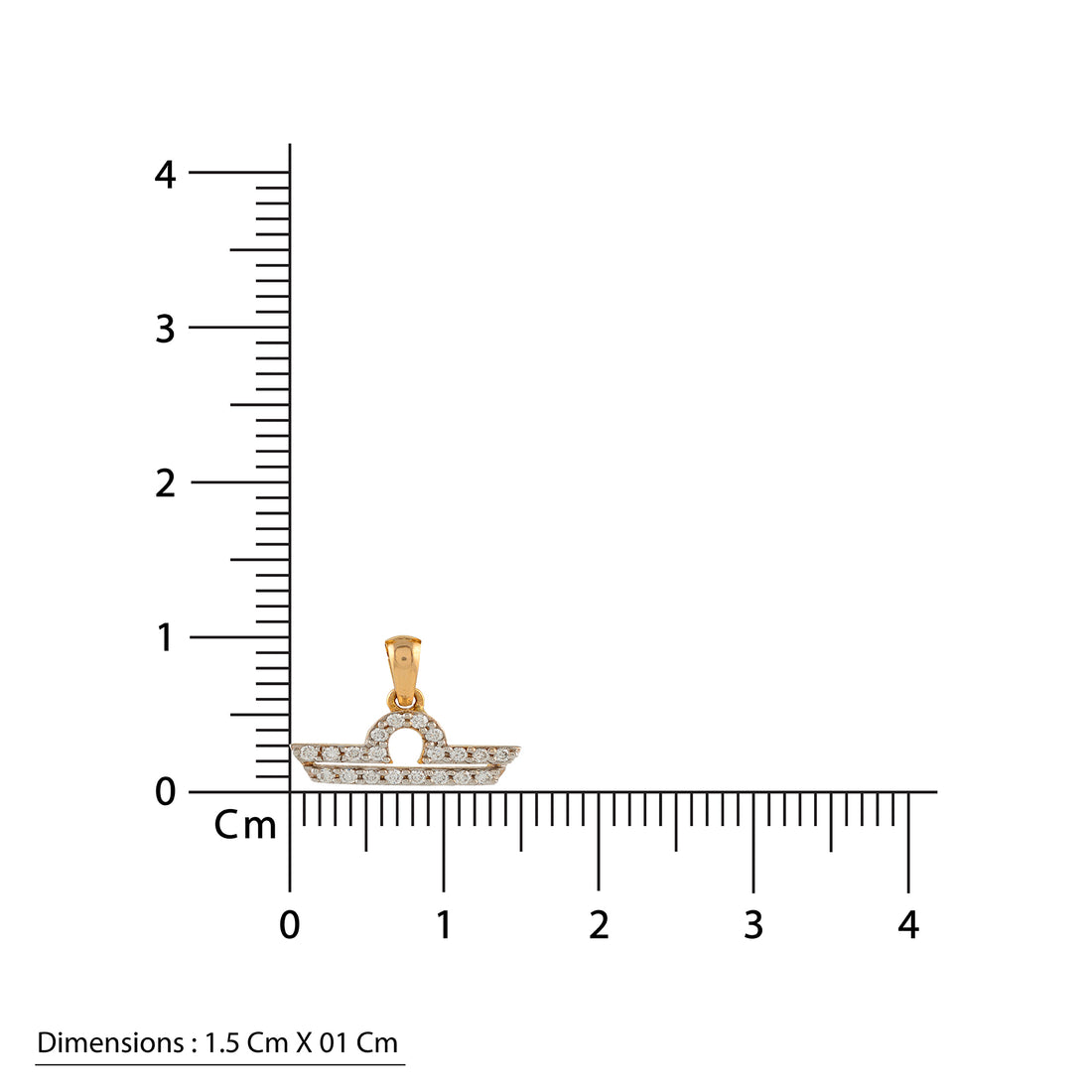 Gold Libra Diamond Pendant - Krishna Jewellers Pearls and Gems