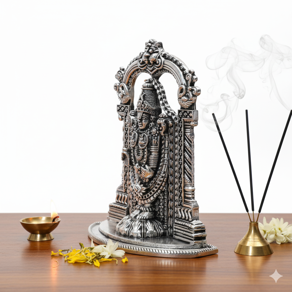 Lord Balaji Idol Crafted in 92.5 Pure Silver