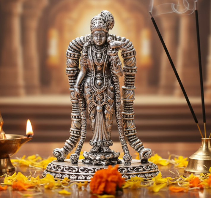 Antique Finish Silver Andalama Idol - Traditional Design