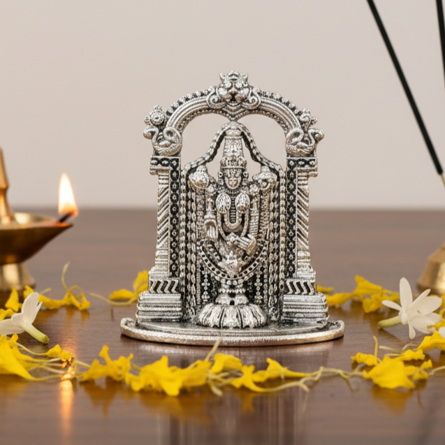 Lord Balaji Idol Crafted in 92.5 Pure Silver