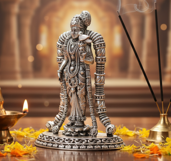 Antique Finish Silver Andalama Idol - Traditional Design