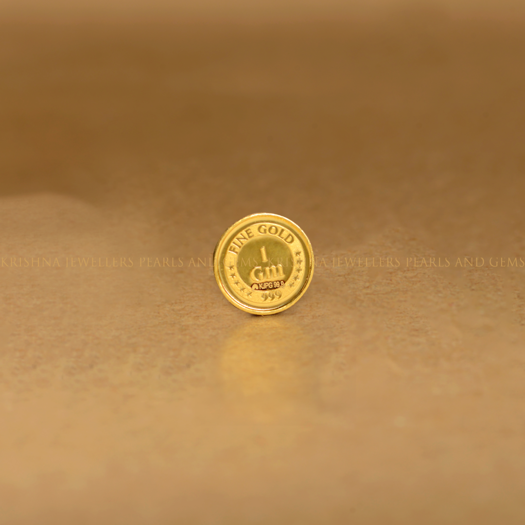 1 Gram 24K Gold Lakshmi Devi Coin Ideal for Puja & Gifting