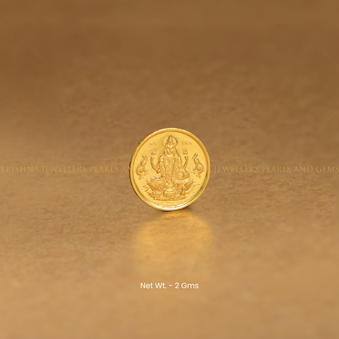 Pure 24K Gold Lakshmi Devi Coin 2g Ideal for Festivals & Auspicious Gifts