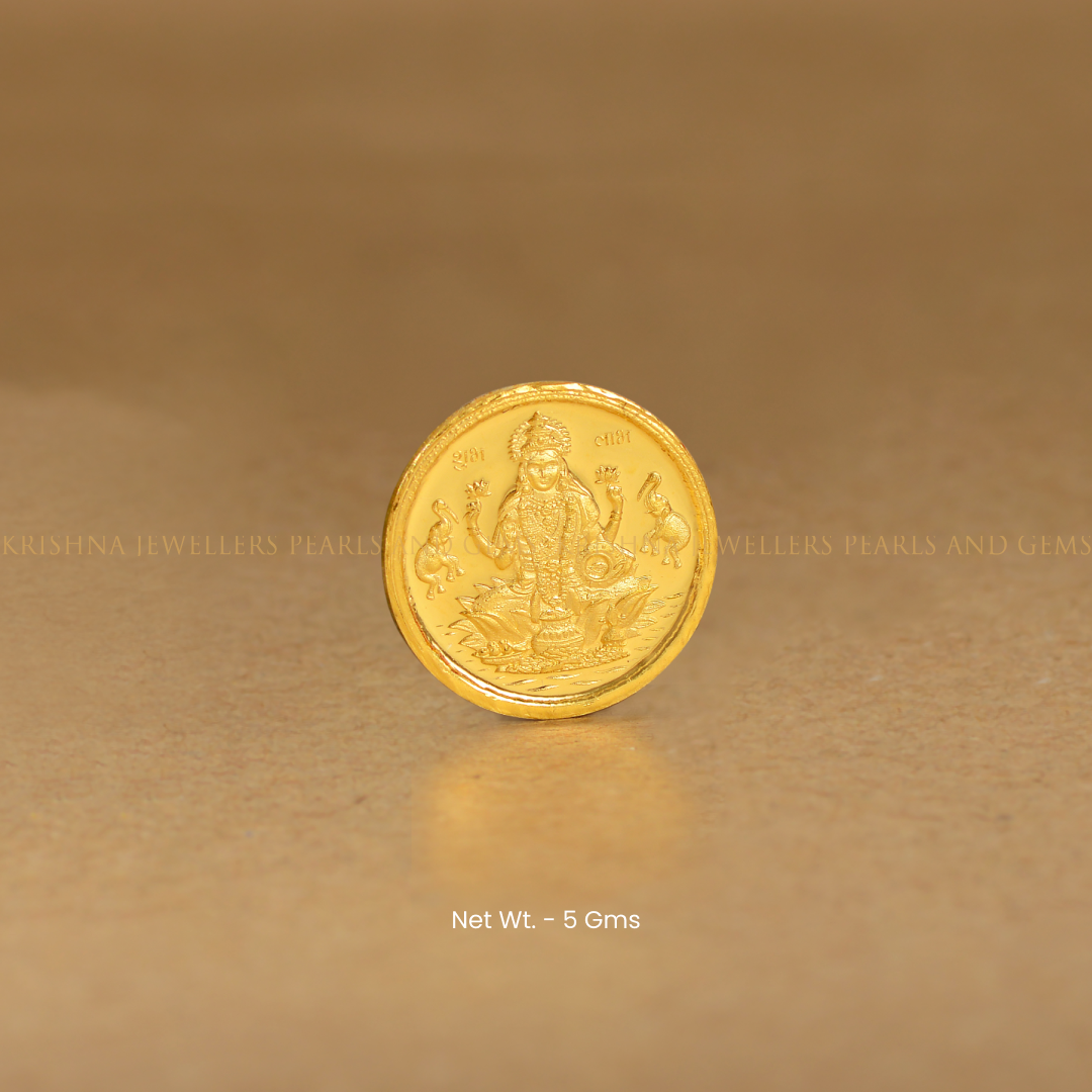 24K Gold Lakshmi Coin 5 Grams of Purity for Puja & Special Occasions