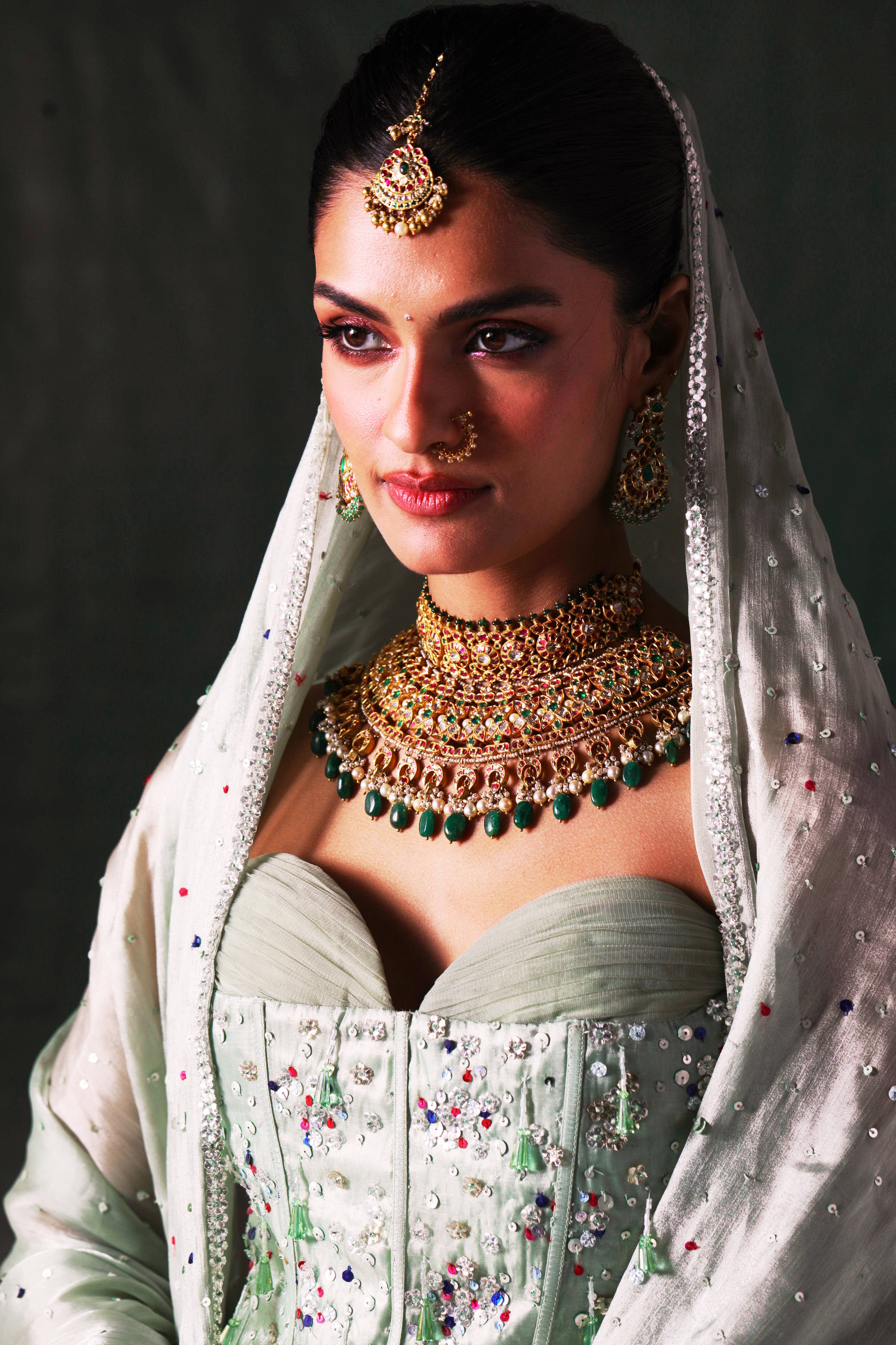 22K Gold Kundan Bridal Maang Tikka