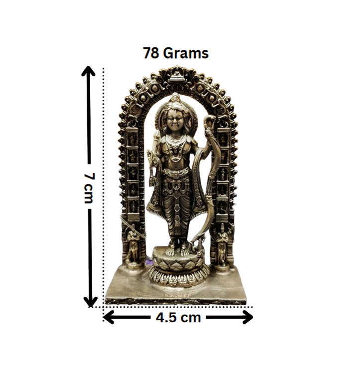 Silver Ram Lalla Idol - Standing Posture with Archway