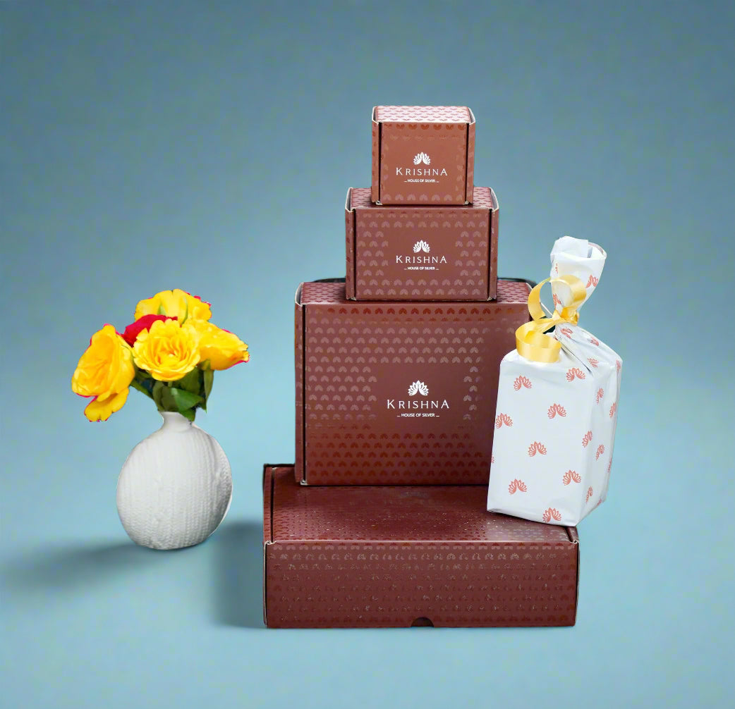 Special Silver Balaji Charan Paduka - Ornate & Embellished with Gemstones