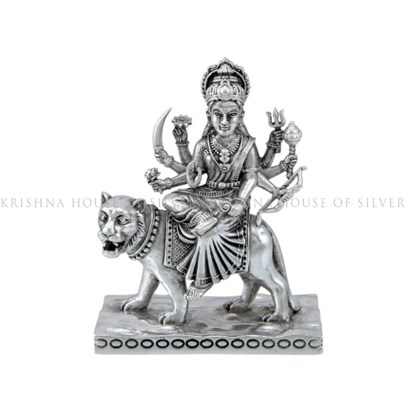 Goddess Durga in Silver - Krishna Jewellers Pearls and Gems