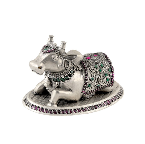 Antique 92.5 Silver Nandi Sculpture - Collectible