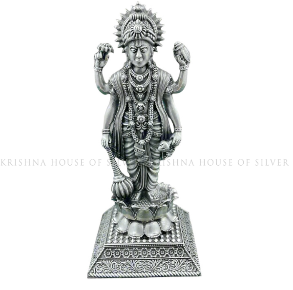 Elegant Silver Lord Vishnu Murthy Idol