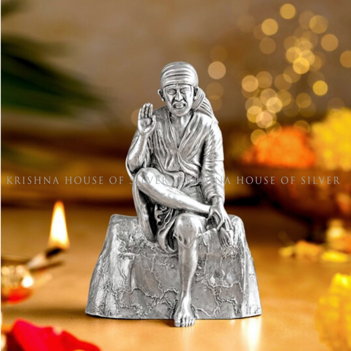Silver Shridi Sai Baba idol - Krishna House Of Silver