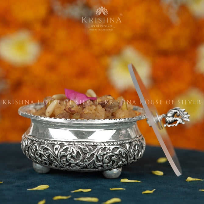 Antique Silver Prasadam Bowl
