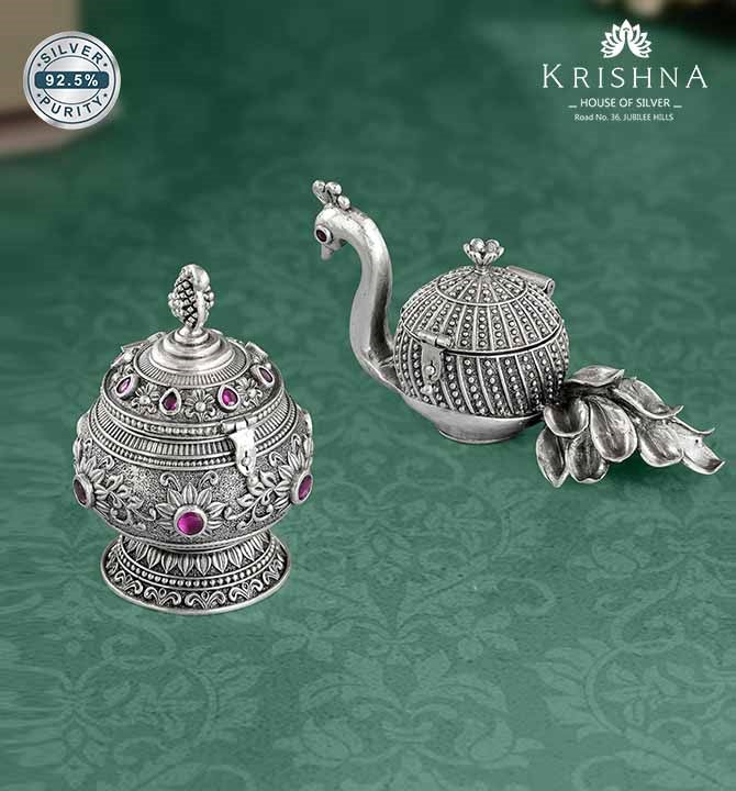 Silver Kumkum Bharni In 3D Polish