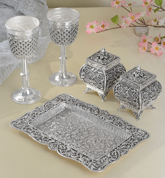 Antique silver pooja set | 92.5 Sterling Silver