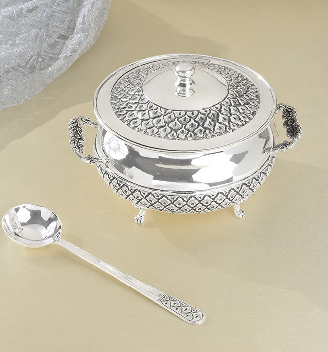 Antique Silver Serving Dishes With Lids